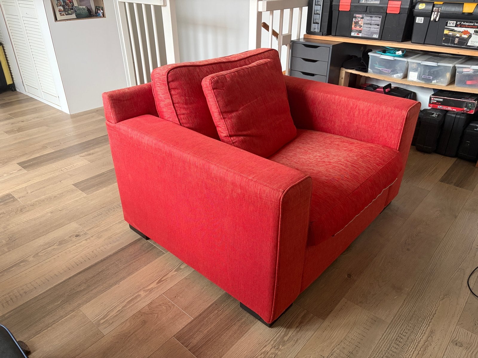 Comfi loveseat, Ophalen of Verzenden, Zo goed als nieuw, Rood, Eén