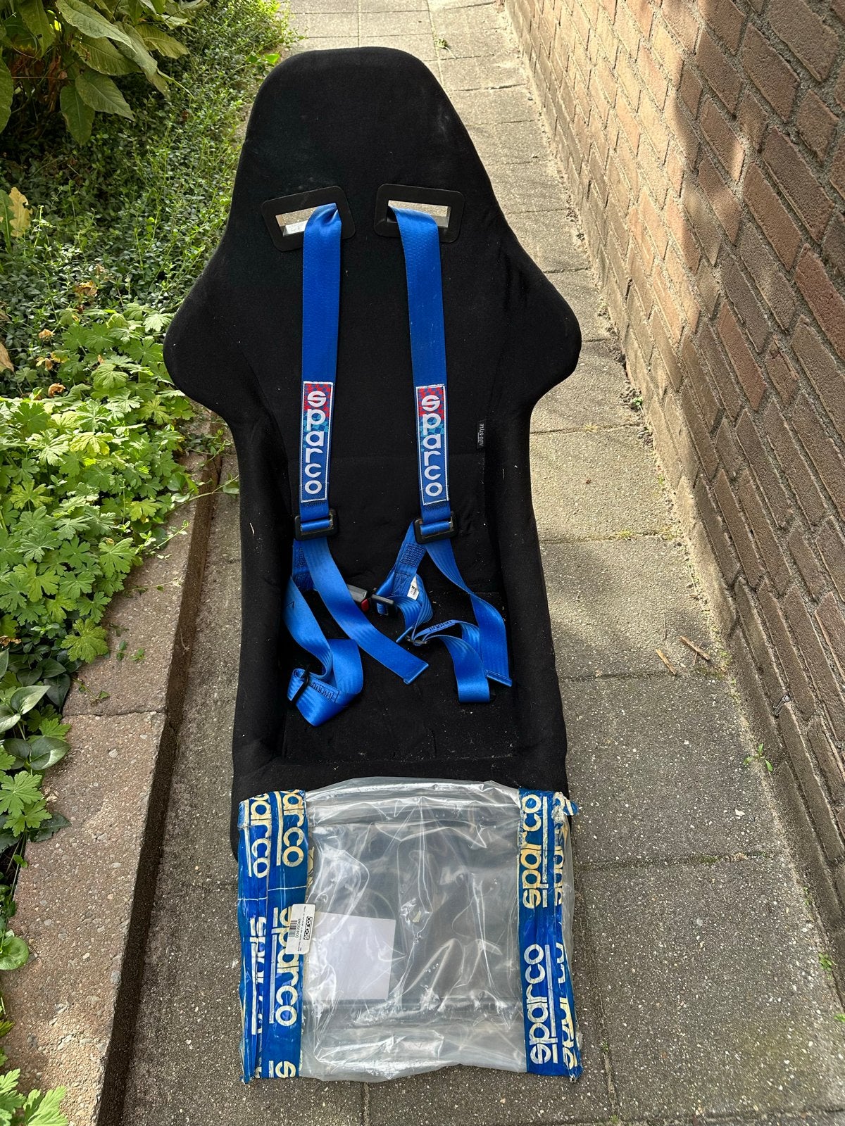 Sparco racestoel met onderstel en gordels, Auto diversen, Ophalen of Verzenden