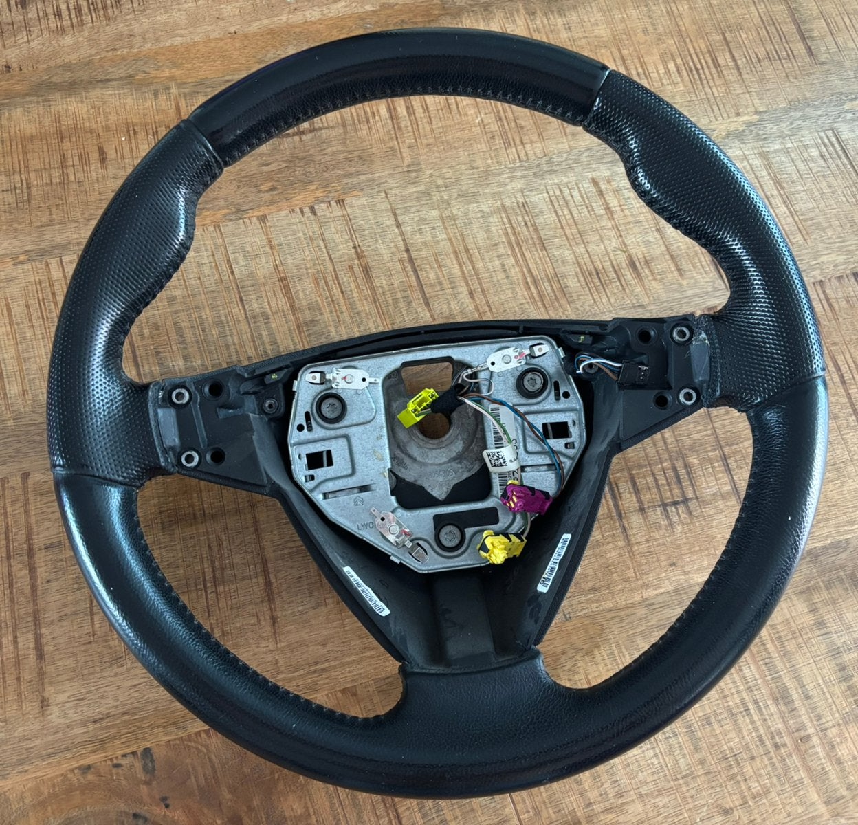 Saab 9-3 Turbo X lederen stuurwiel, Auto-onderdelen, Besturing, Ophalen of Verzenden, Gebruikt, Saab