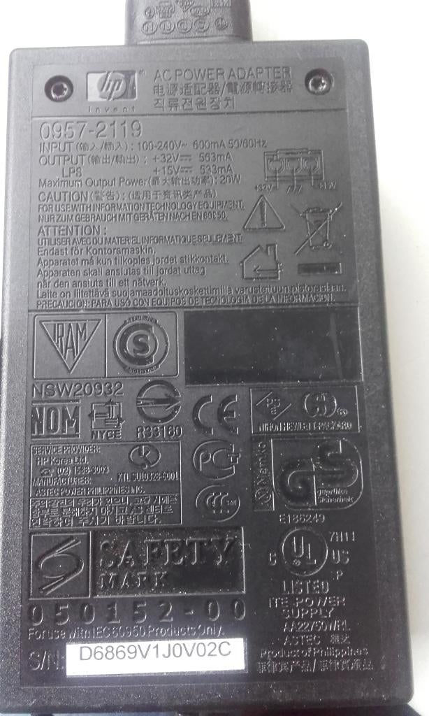 HP adapter 32V/503mA (Z117-47), Ophalen of Verzenden, Zo goed als nieuw