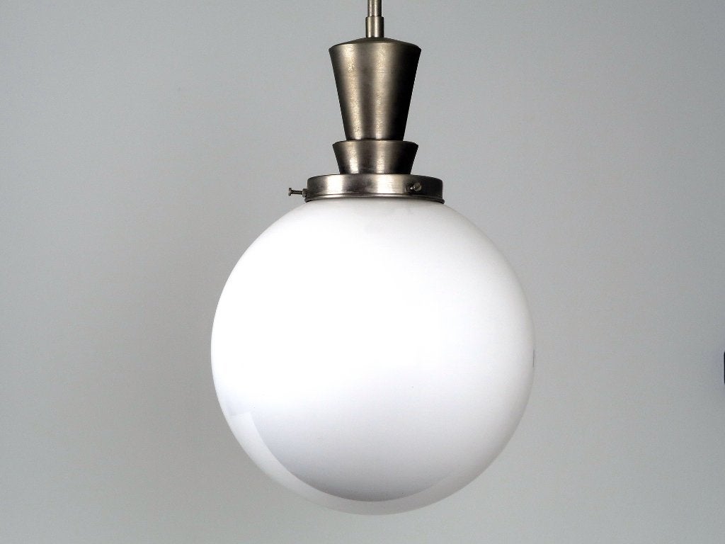 Grote Gispen hanglamp 40cm Chroom opaalglas melkglas, Gebruikt, Design, Glas, E27 (groot)