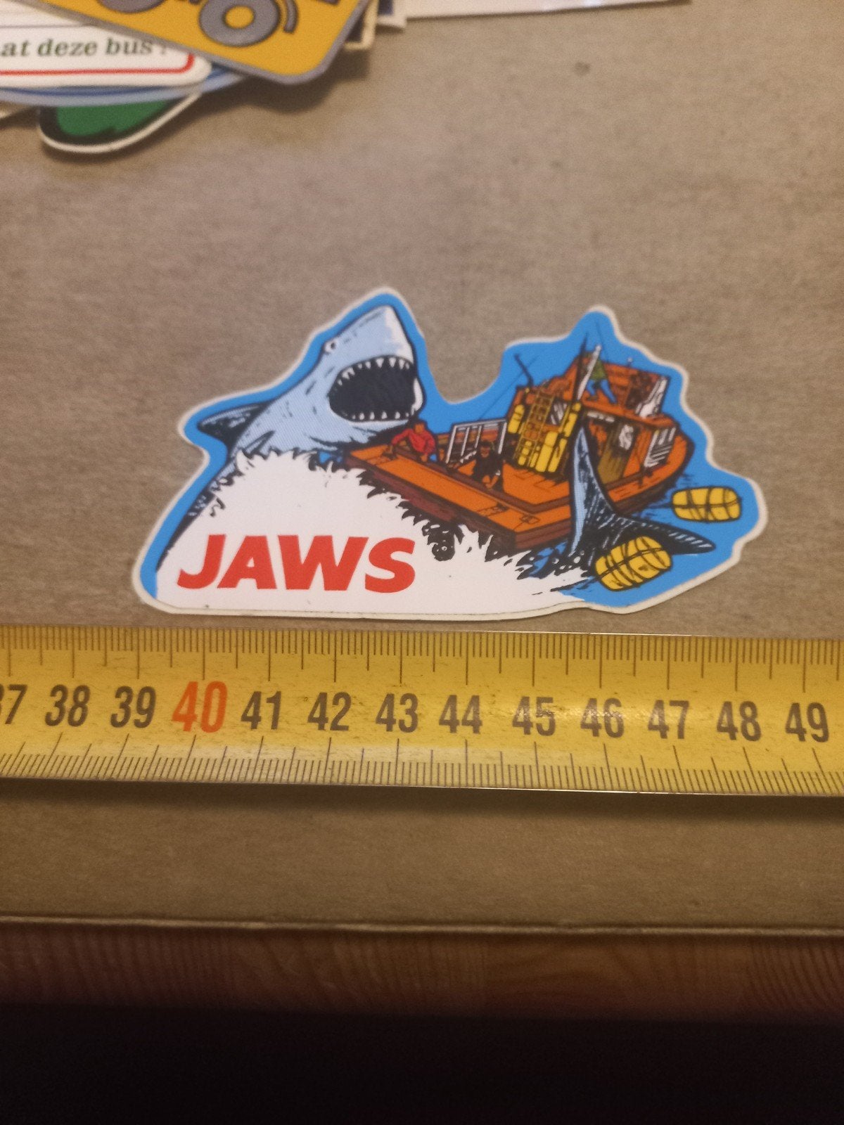 Jaws sticker -, Verzamelen, Ophalen of Verzenden, Nieuw, Film, Tv of Omroep