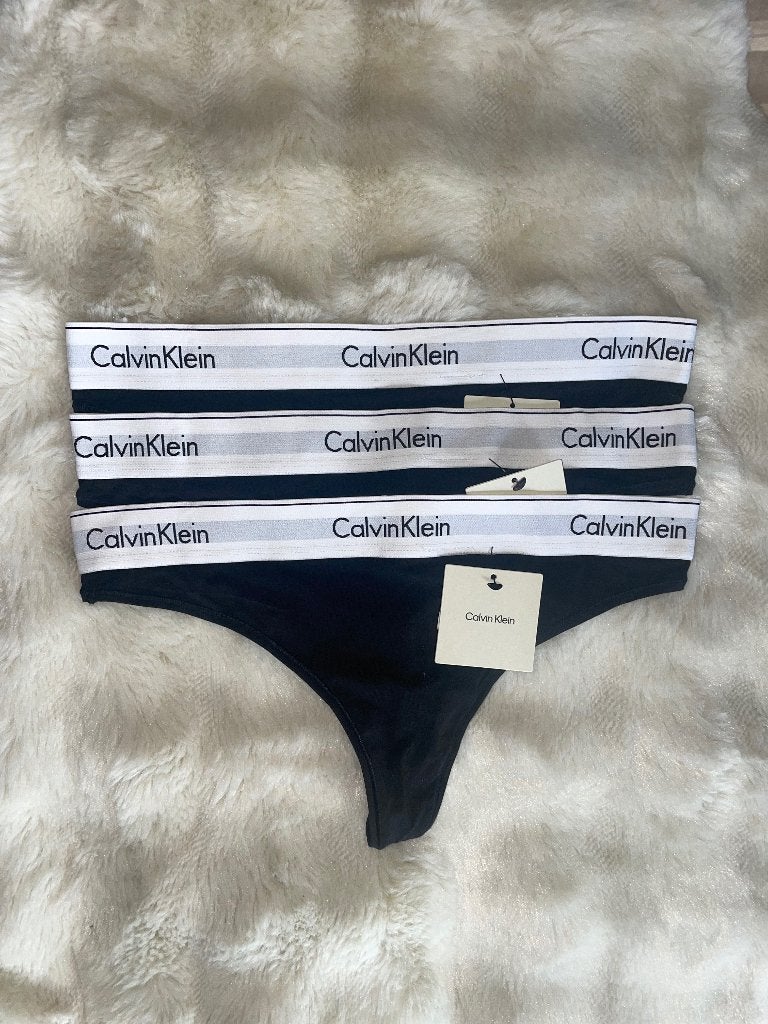 Calvin Klein 3-pack Thongs, Calvin Klein, Ophalen of Verzenden, Zwart, String