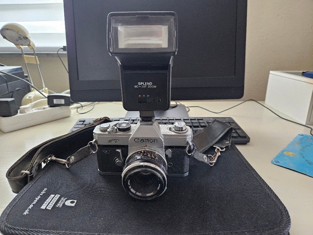 Vintage fotocamera, Ophalen, Gebruikt, Spiegelreflex, Canon