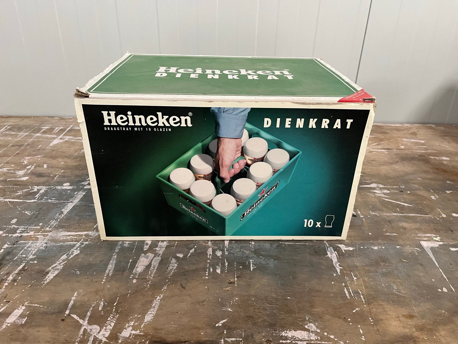 Heineken Dienkrat met 10 Glazen - Nieuw in Doos, Ophalen of Verzenden, Nieuw, Gebruiksvoorwerp