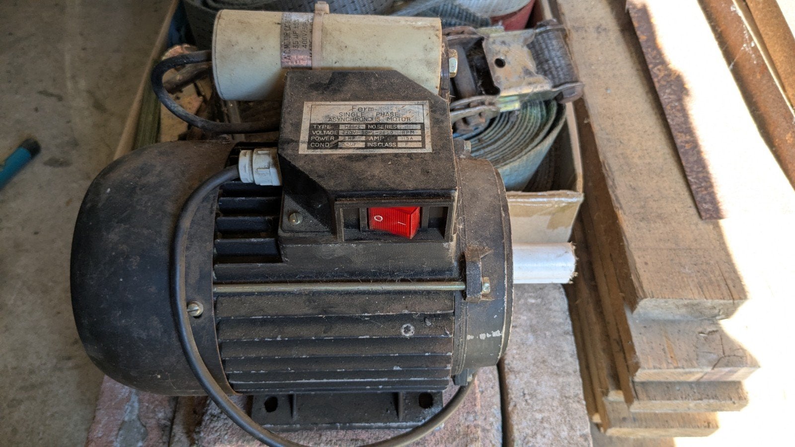 Ferm eenfase asynchrone motor 2 PK - 2850 RPM m80/2 m80, Ophalen, Gebruikt, Elektromotor, 1800 rpm of meer