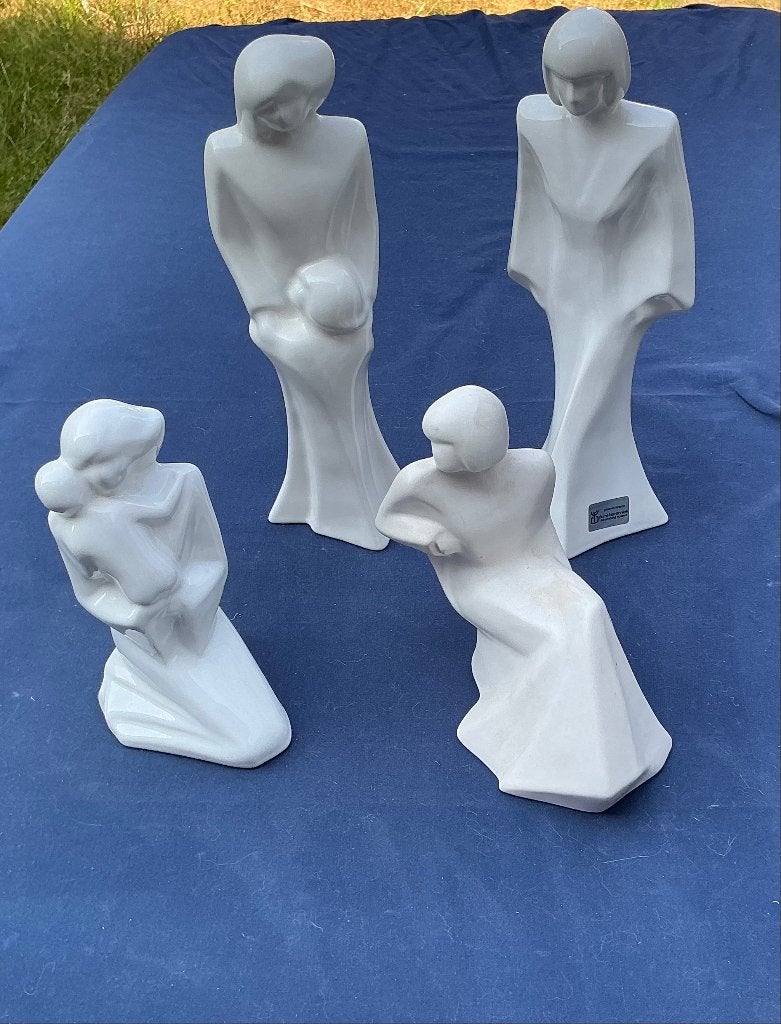 Flora Gouda plateel aardewerk scultpuren, Ophalen of Verzenden
