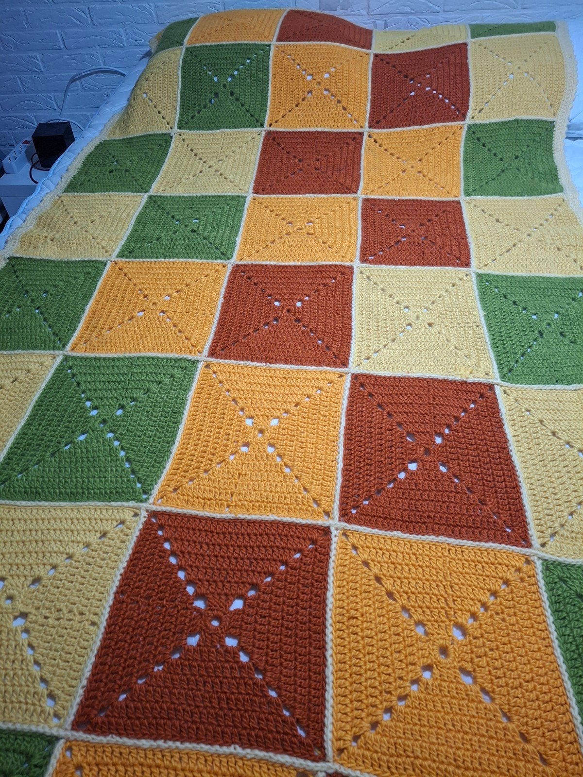 Vintage gehaakt sprei (50 jaar) 240x120 cm, Ophalen of Verzenden, 120 cm, 240 cm