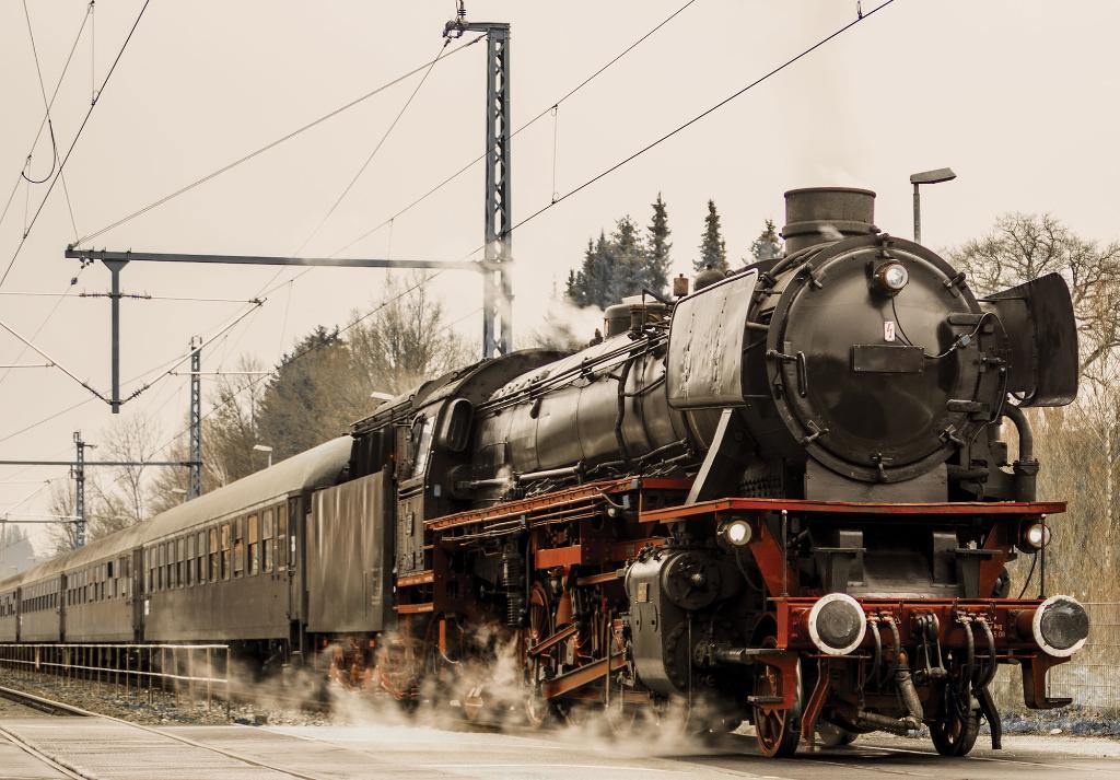 Stoomlocomotief fotobehang, stoomtreintrein, Fotobehang4you, Verzenden, Minder dan 10 m², Trein, locomotief