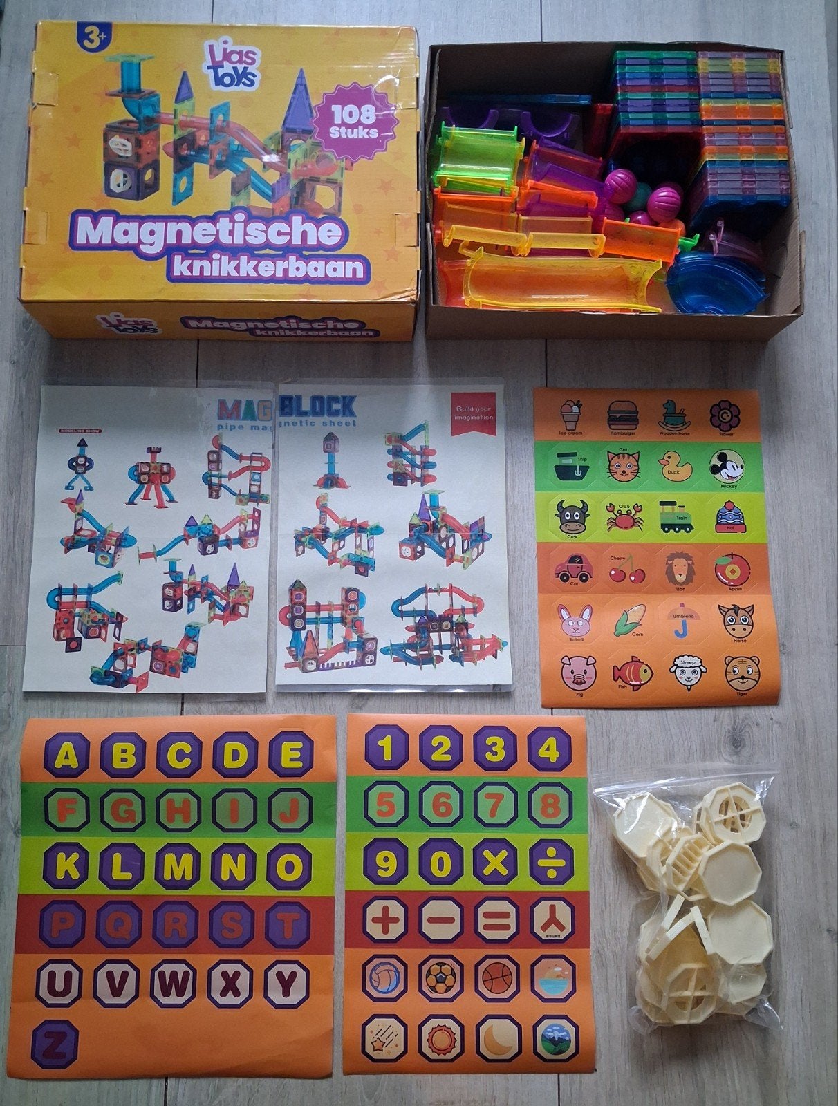 Lias Toys Magnetische knikkerbaan 108 stuks, Kinderen en Baby's, Ophalen, Zo goed als nieuw, Overige merken