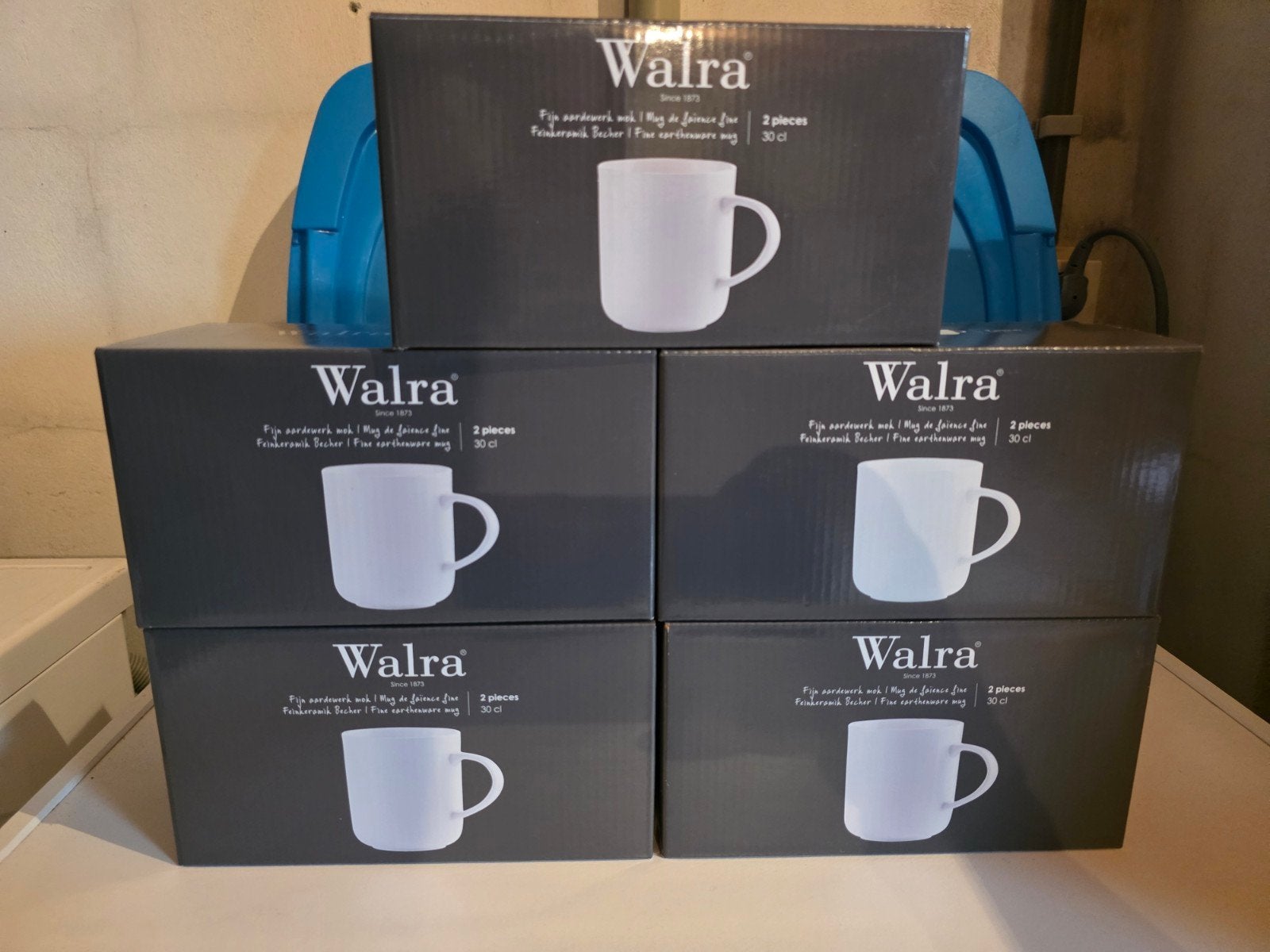 12 Nieuwe Walra bekers, wit - 30 cl, Ophalen of Verzenden
