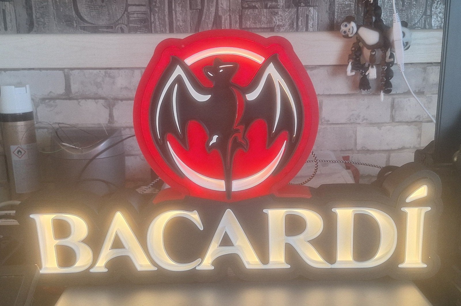 Bacardi Lichtbak 3D-geprint met LED-verlichting (USB-C), Ophalen of Verzenden, Nieuw, Lichtbak of (neon) lamp
