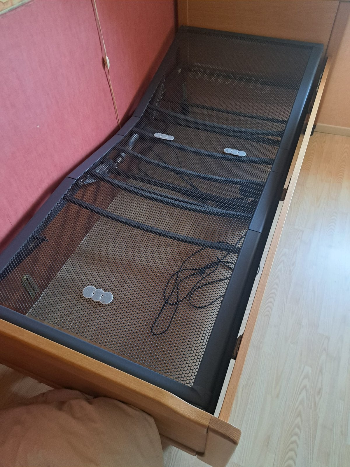Auping electrisch bed, Ophalen, Eenpersoons, Bruin, 80 cm