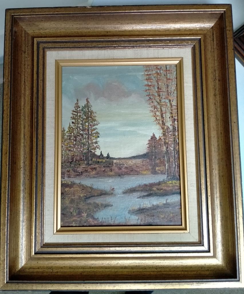Schilderij (Bos en ven), Ophalen of Verzenden