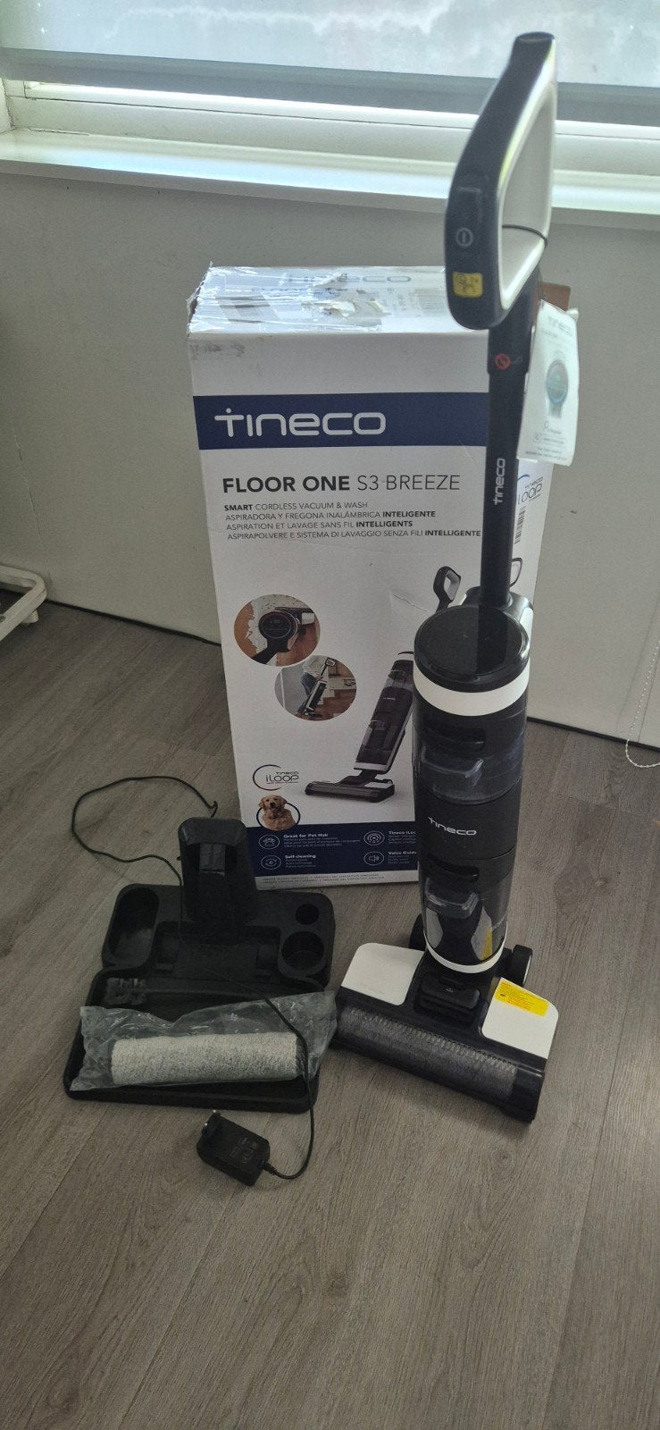 Tineco Floor One S3 Breeze Smart Draadloze Stofzuiger, Overige merken, Draadloos, Ophalen of Verzenden, Zo goed als nieuw