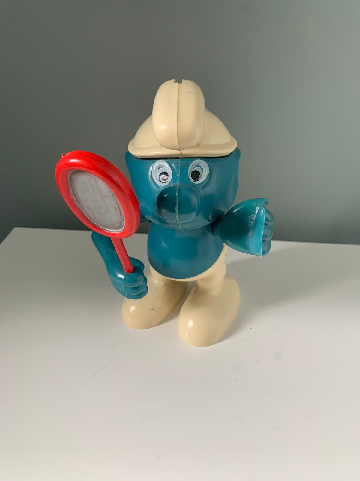 Vintage oude Smurf (Peyo) spaarpot, Verzamelen, Ophalen of Verzenden, Gebruikt, Overige Smurfen