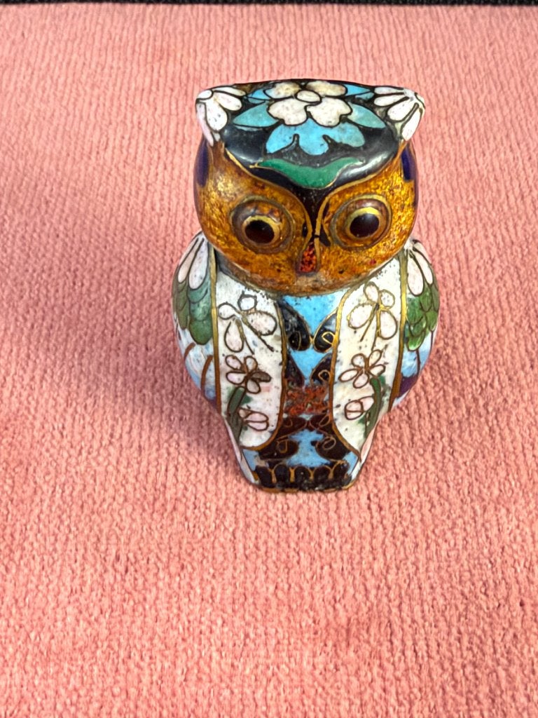 Miniatuur uiltje - cloisonné uiltje, Ophalen of Verzenden, Zo goed als nieuw, Dier