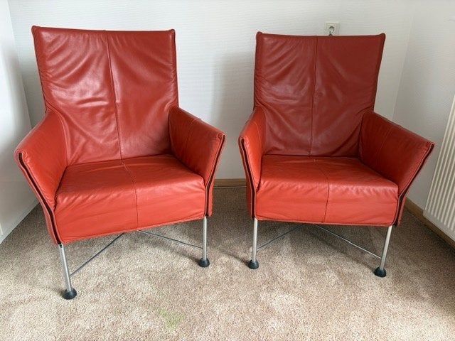 2 x Montis Charly Fauteuil Highland Tomato, Ophalen, Gebruikt, 75 tot 100 cm, Modern