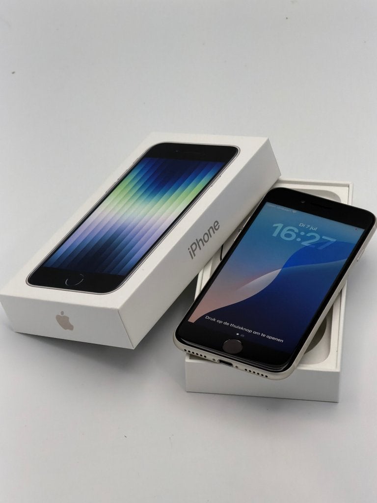 Prachtige iPhone SE 2022 White 128GB, met 100% batterij!, Telecommunicatie, Mobiele telefoons | Apple iPhone, Apple, ., Wit, Ophalen of Verzenden