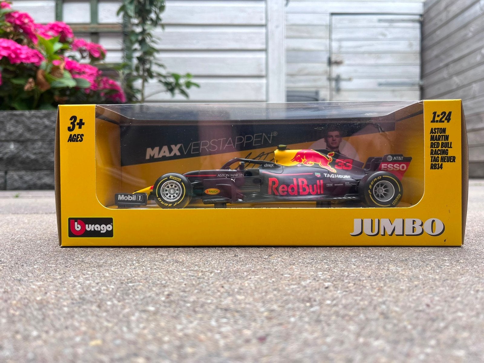 Bburago Max Verstappen Red Bull Racing RB14 1:24 JUMBO, Hobby en Vrije tijd, Modelauto's | 1:24, Ophalen of Verzenden