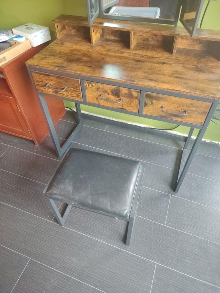 kaptafel met spiegel, Huis en Inrichting, Tafels | Kaptafels, Ophalen, Gebruikt, 50 tot 100 cm, Minder dan 100 cm