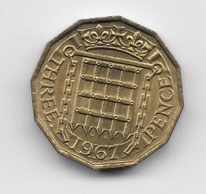 Verenigd Koninkrijk 3 pence 1967 KM# 900, Verzenden, Overige landen, Losse munt