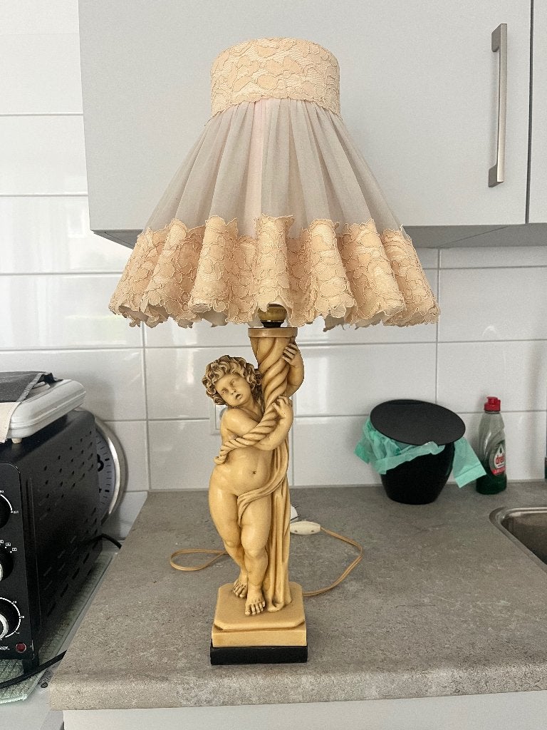 Schemerlamp, Huis en Inrichting, Lampen | Tafellampen, Gebruikt, Overige fittingen, Met kap, Steen/keramiek
