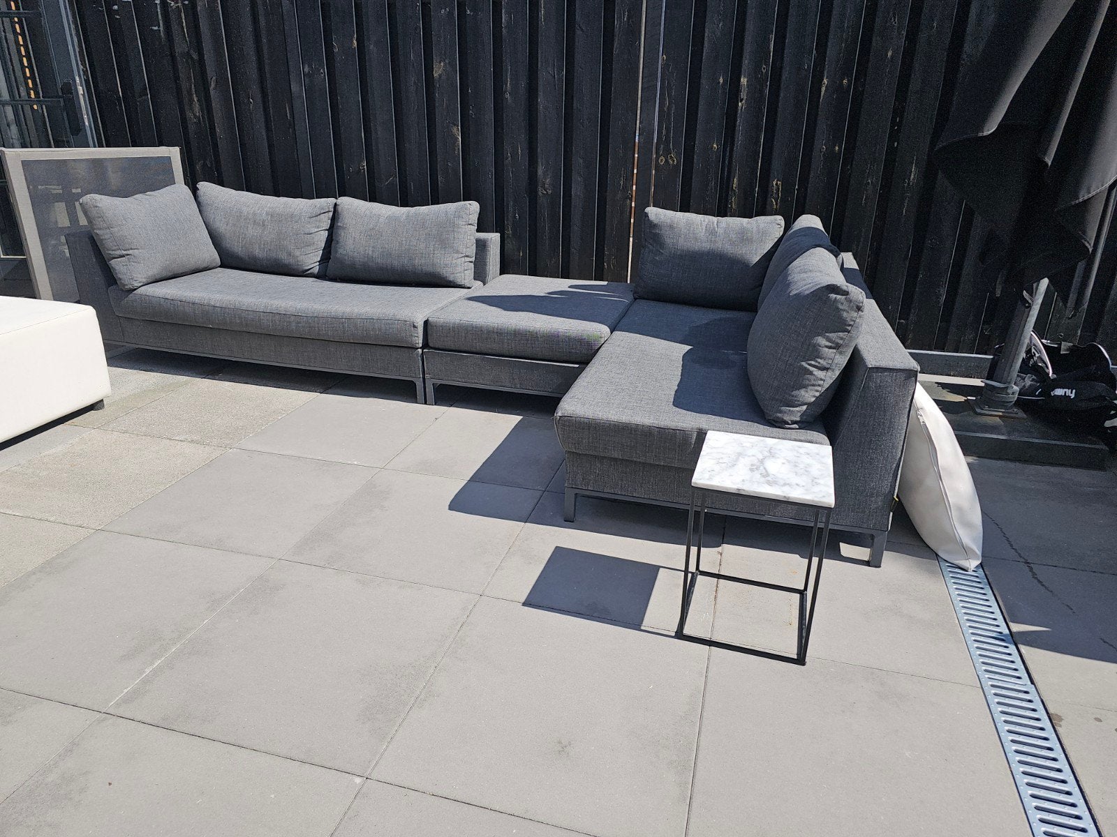 Woood Exotan Loungeset Antraciet All Weather Stof, Tuin en Terras, Tuinsets en Loungesets, Ophalen, Gebruikt, Loungeset, Bank