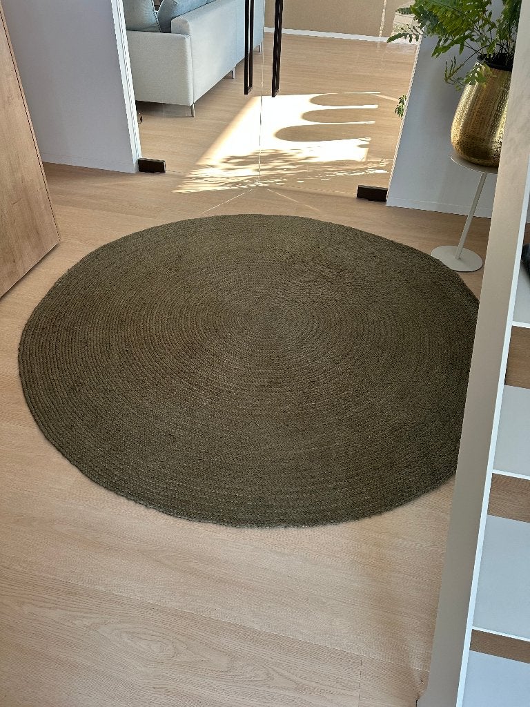 Vloerkleed Jute rond 208 cm, Ophalen, Rond, 200 cm of meer, Zo goed als nieuw
