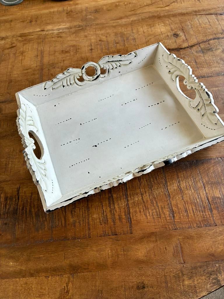 Romantisch dienblad, Ophalen of Verzenden, Zo goed als nieuw, Rechthoekig, Hout
