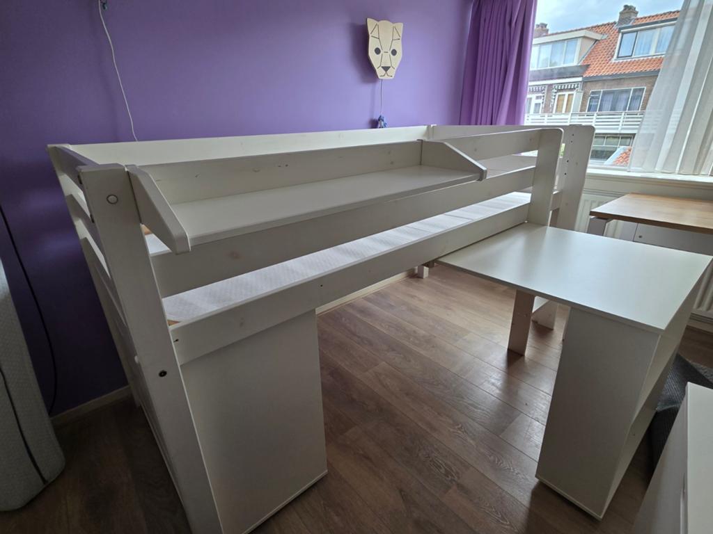 Halfhoogslaper Pino 90×200cm met extras, Kinderen en Baby's, Kinderkamer | Stapelbedden en Hoogslapers, Ophalen, Gebruikt, Halfhoogslaper