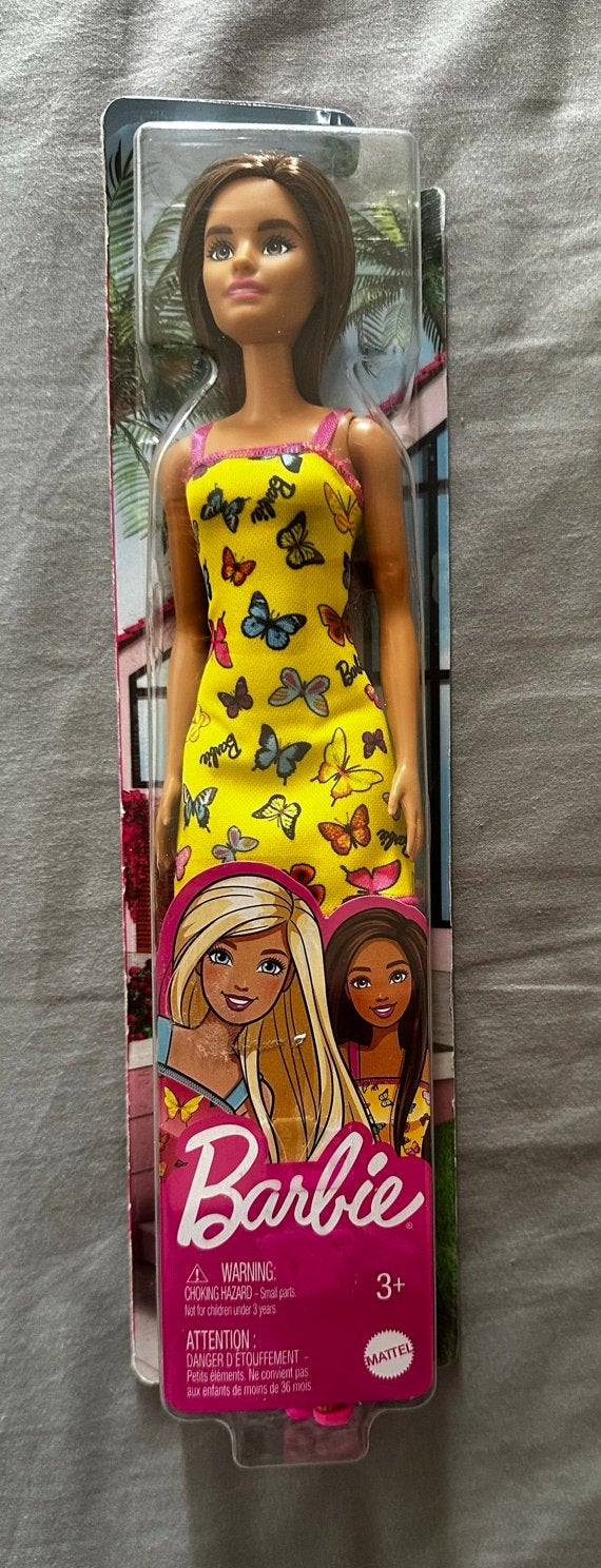 Barbie pop met vlinderjurk - Nieuw in verpakking, Kinderen en Baby's, Speelgoed | Poppen, Ophalen of Verzenden, Nieuw, Barbie