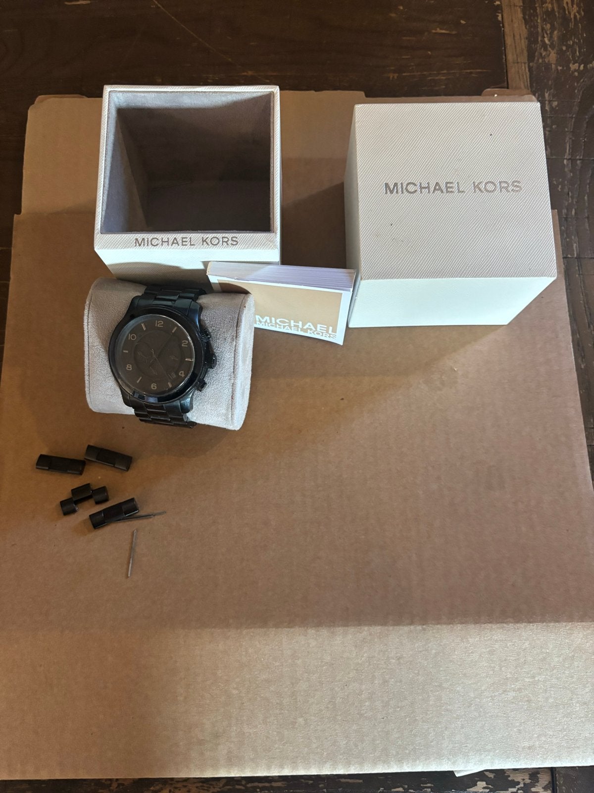 Michael Kors Heren Horloge MK-8157 Zwart, Overige merken, Staal, Polshorloge, Ophalen of Verzenden