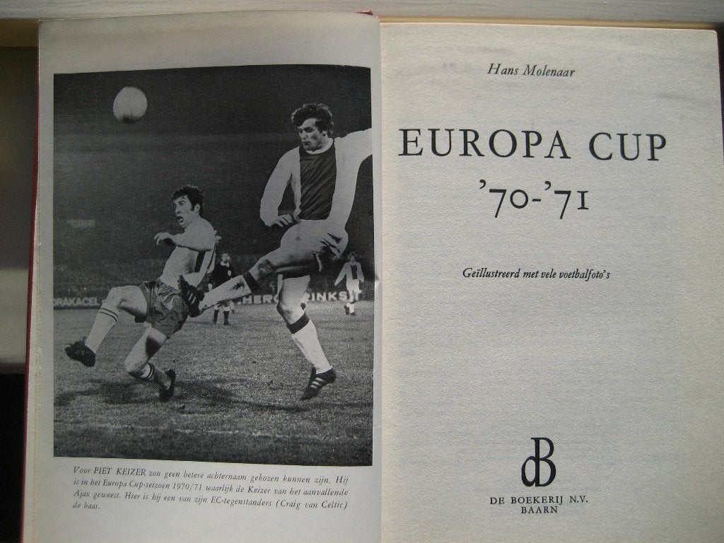 Boek Europa cup '70-'71 Hans Molenaar, Ophalen of Verzenden, Zo goed als nieuw, Balsport