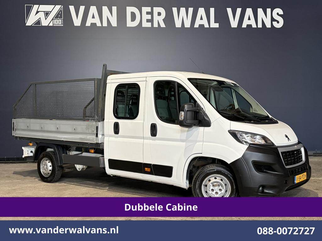 Peugeot Boxer 2.0 BlueHDI 130pk Pick up Dubbel Cabine Open l, Auto's, Bestelauto's, Voorwielaandrijving, Stof, 4 cilinders, Wit