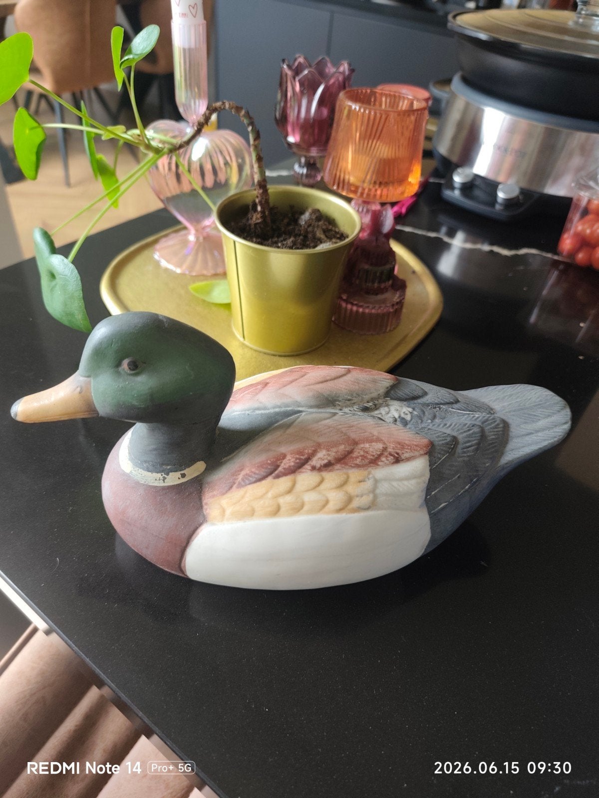 Leuke aardewerken eend, decoratie, Huis en Inrichting, Gebruikt, Meerkleurig, Ophalen of Verzenden, Landelijk
