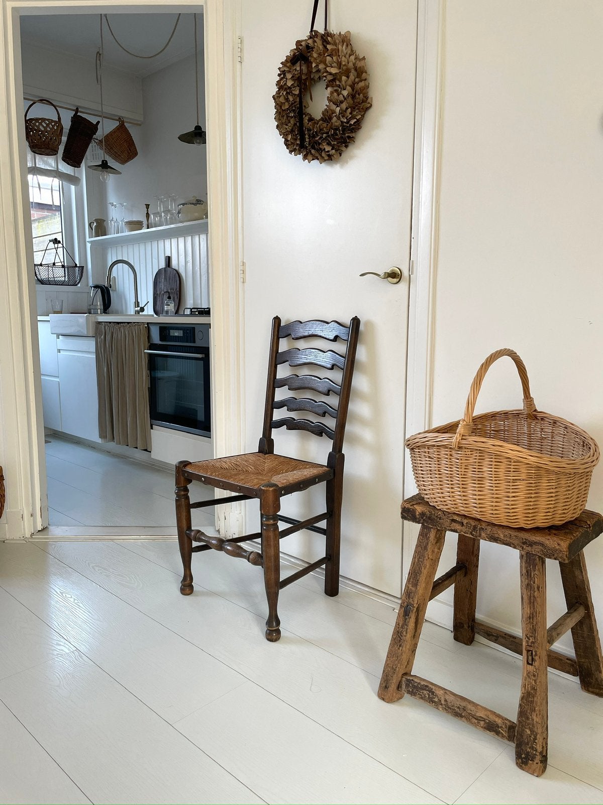 Houten stoel, Huis en Inrichting, Stoelen, Ophalen, Gebruikt, Bruin, Eén