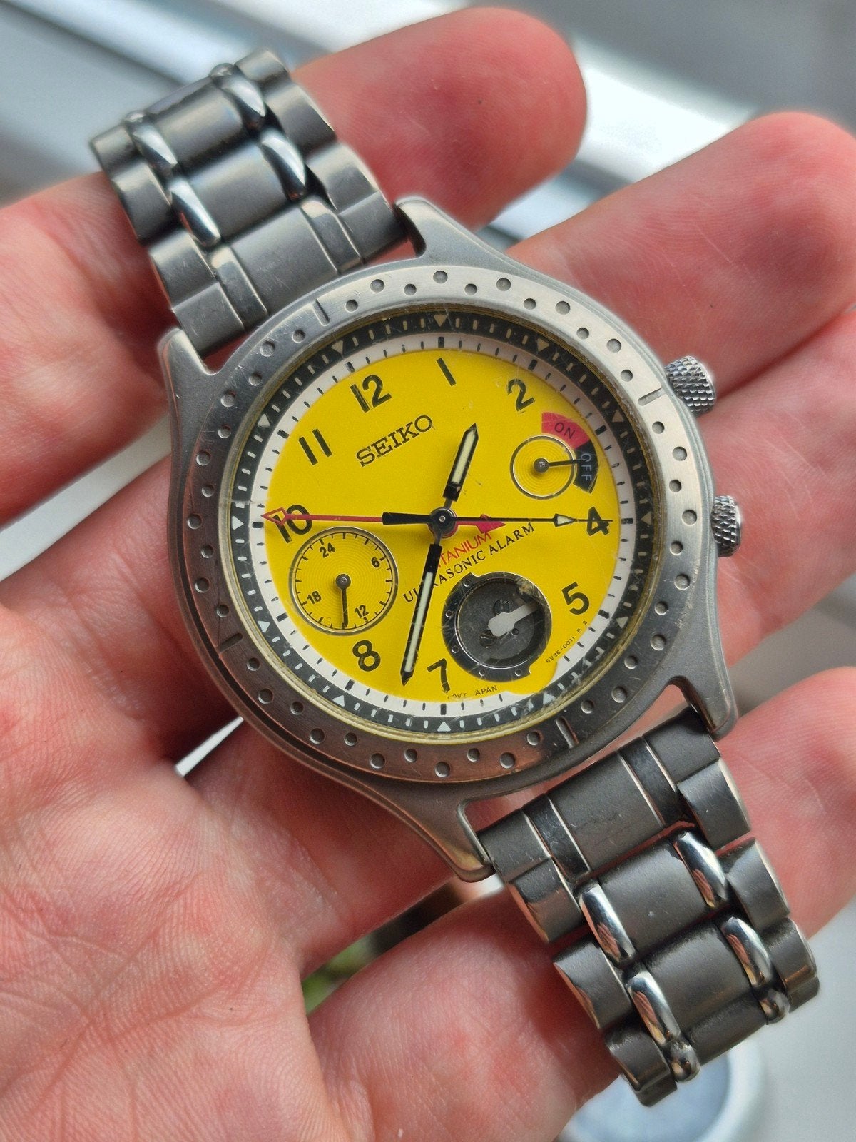 Seiko Titanium Ultrasonic Alarm Ref. 8V36-0010 - Reparatie, 1-26-1, Ginza, Chuo-ku, Tokyo 104-8110, Japan, Seiko, Gebruikt, Seiko Watch Corporation