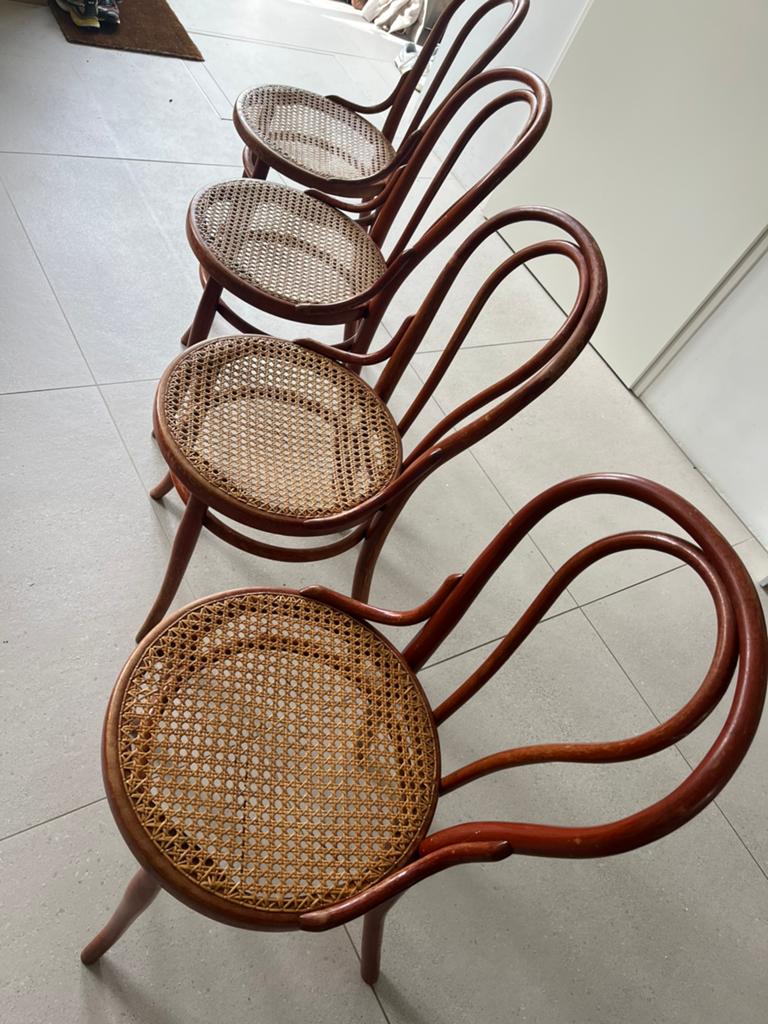 Unieke set antieke Thonet stoelen!, Ophalen, Gebruikt, Bruin, Hout