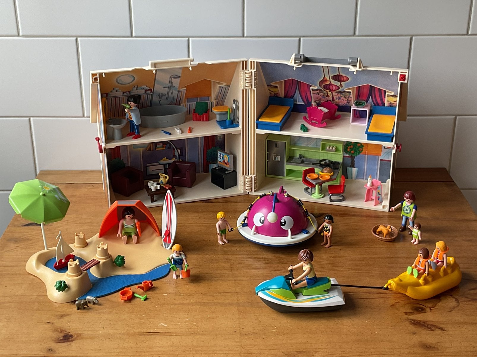 PLAYMOBIL UITGEBREID MEENEEM VAKANTIEHUIS 🏄‍♂️ SUPERSET !!, Verzenden, Gebruikt