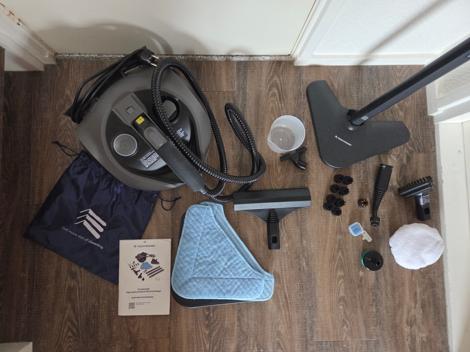 Techweise TS2 Stoomreiniger met accessoires, Witgoed en Apparatuur, Stofzuigers, Zo goed als nieuw, Stoomreiniger, Overige merken