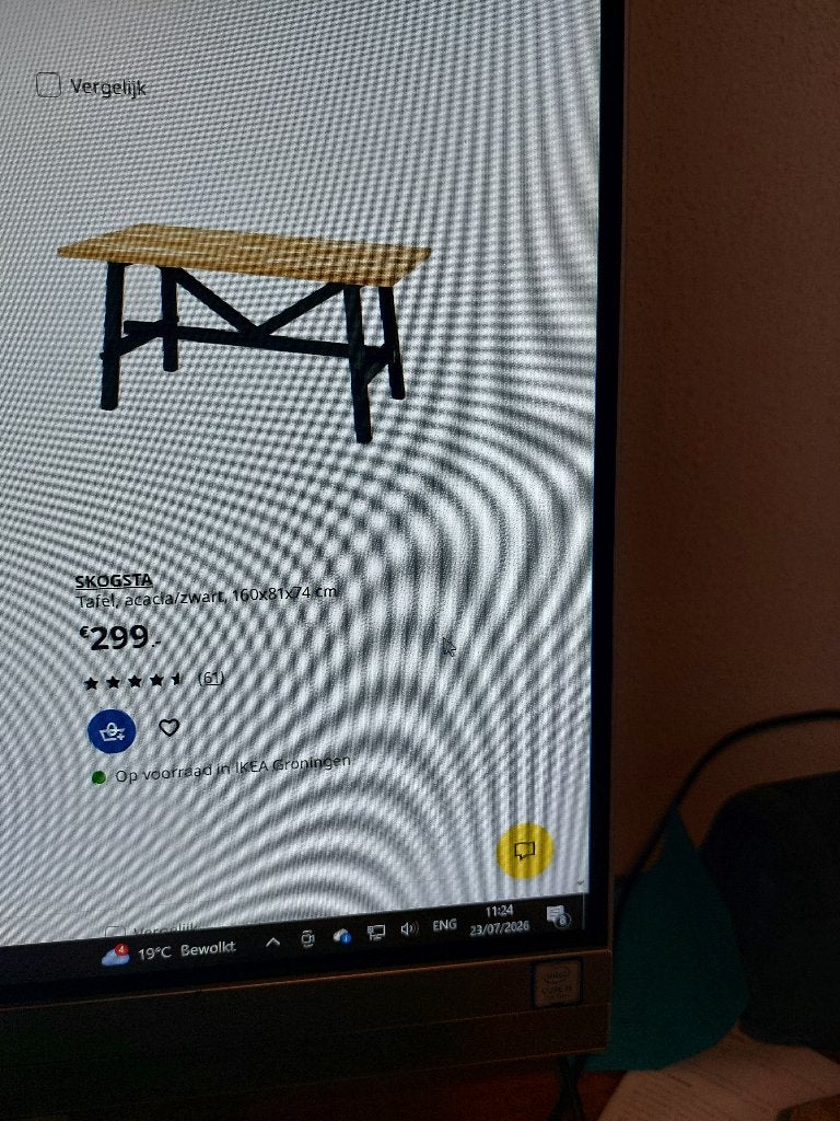Eettafel Ikea Skogsta, Ophalen, 50 tot 100 cm, Zo goed als nieuw, 150 tot 200 cm
