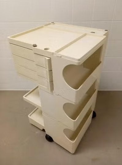 Joe Colombo voor Bieffeplast Padovo Italia - Boby Trolley, Ophalen, Wit, Kunststof, Overige typen