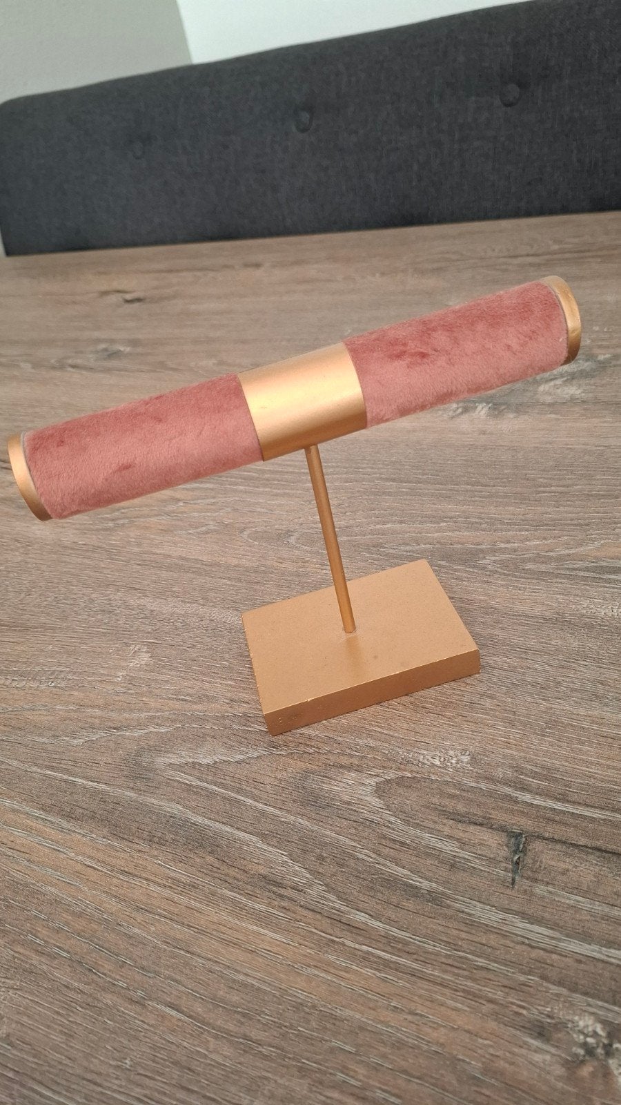 Elegante Sieradenhouder - Roze Fluweel & Goud, Ophalen of Verzenden, Zo goed als nieuw
