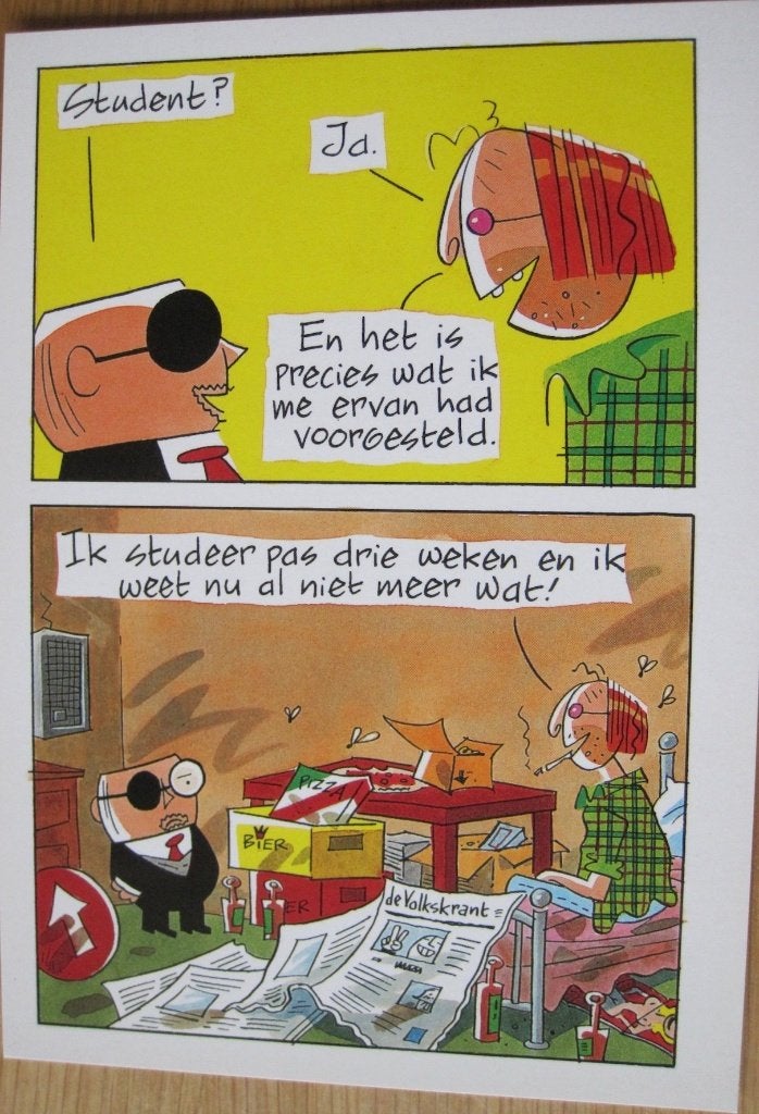 ollege card met strip Sigmund van Peter de Wit - nieuw, Verzenden, 1980 tot heden, Ongelopen, Overige thema's