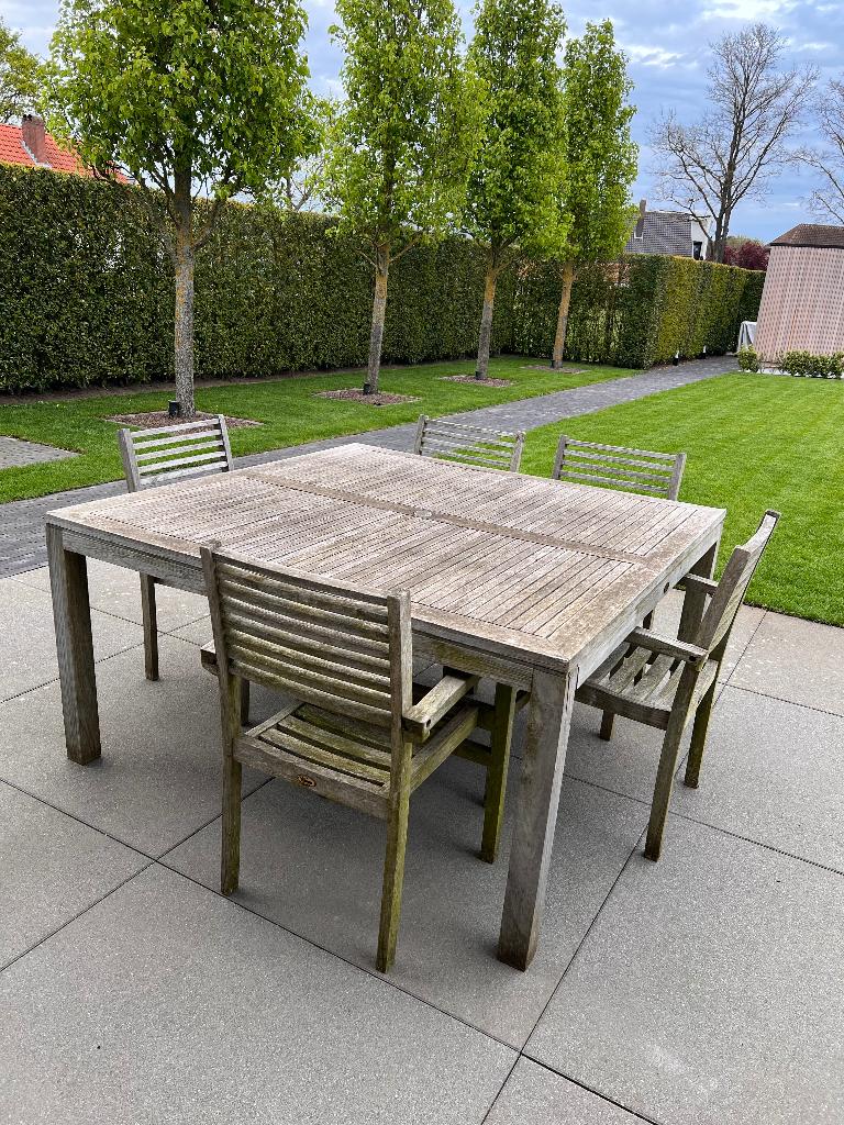 Tuintafel teak, Ophalen, Gebruikt, Vierkant, Teakhout