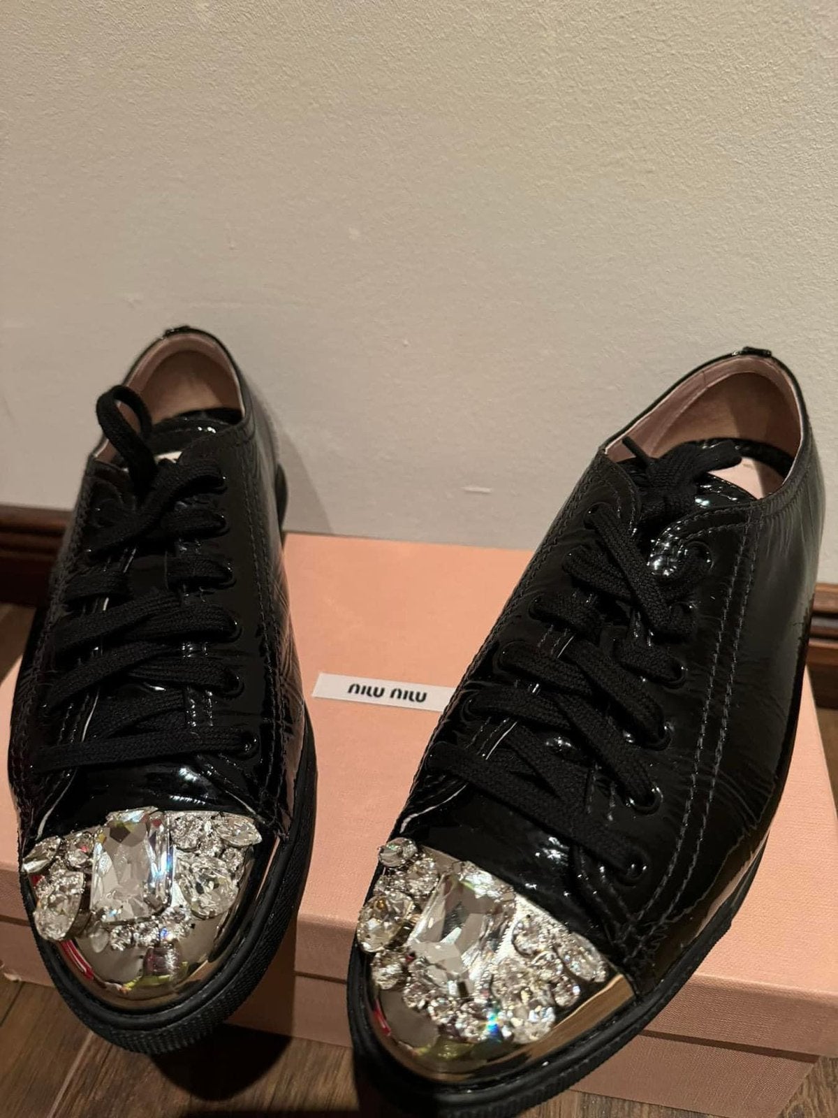 MIU MIU • PRADA • Sneakers Schoenen met Strass | Stenen - 39, Kleding | Dames, Zwart, Ophalen of Verzenden, Sneakers of Gympen