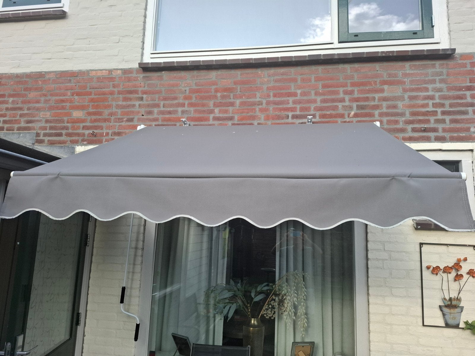 knikarmscherm 2mtr x1.50, Tuin en Terras, Ophalen, Gebruikt, Minder dan 250 cm, 150 tot 300 cm