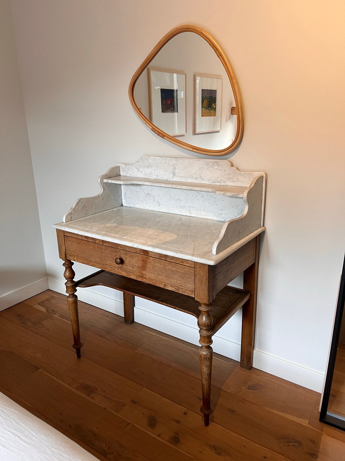 Vintage dressoir / kaptafel met marmeren blad, Ophalen