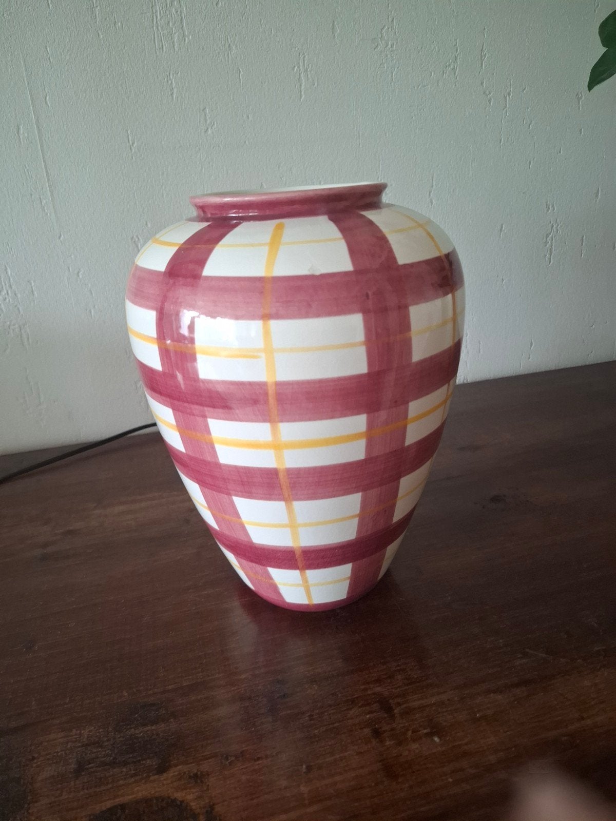 Vintage vaas met ruitpatroon, Ophalen